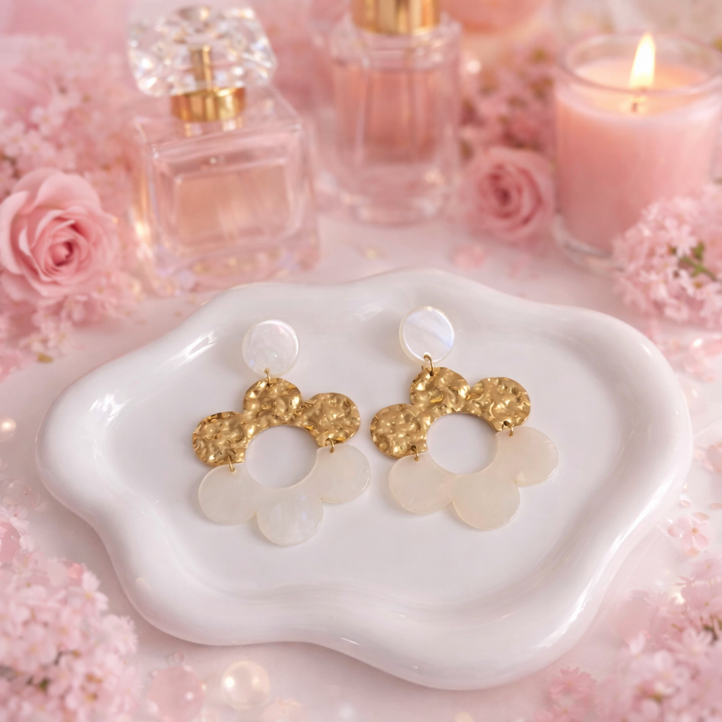 BOUCLES FLEURS RESINE LINA