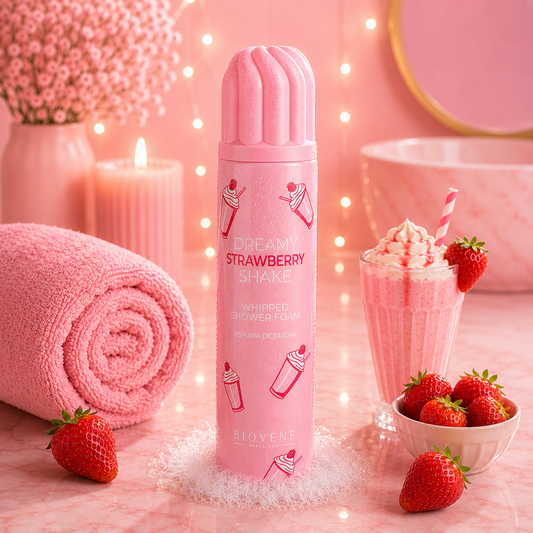 MOUSSE DE DOUCHE FOUETTÉE DREAMY STAWBERRY SHAKE 🍓 BIOVÉNE