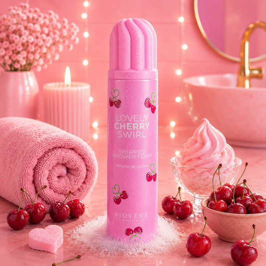 MOUSSE DE DOUCHE FOUETTÉE LOVELY CHERRY SWIRL 🍒 BIOVÉNE