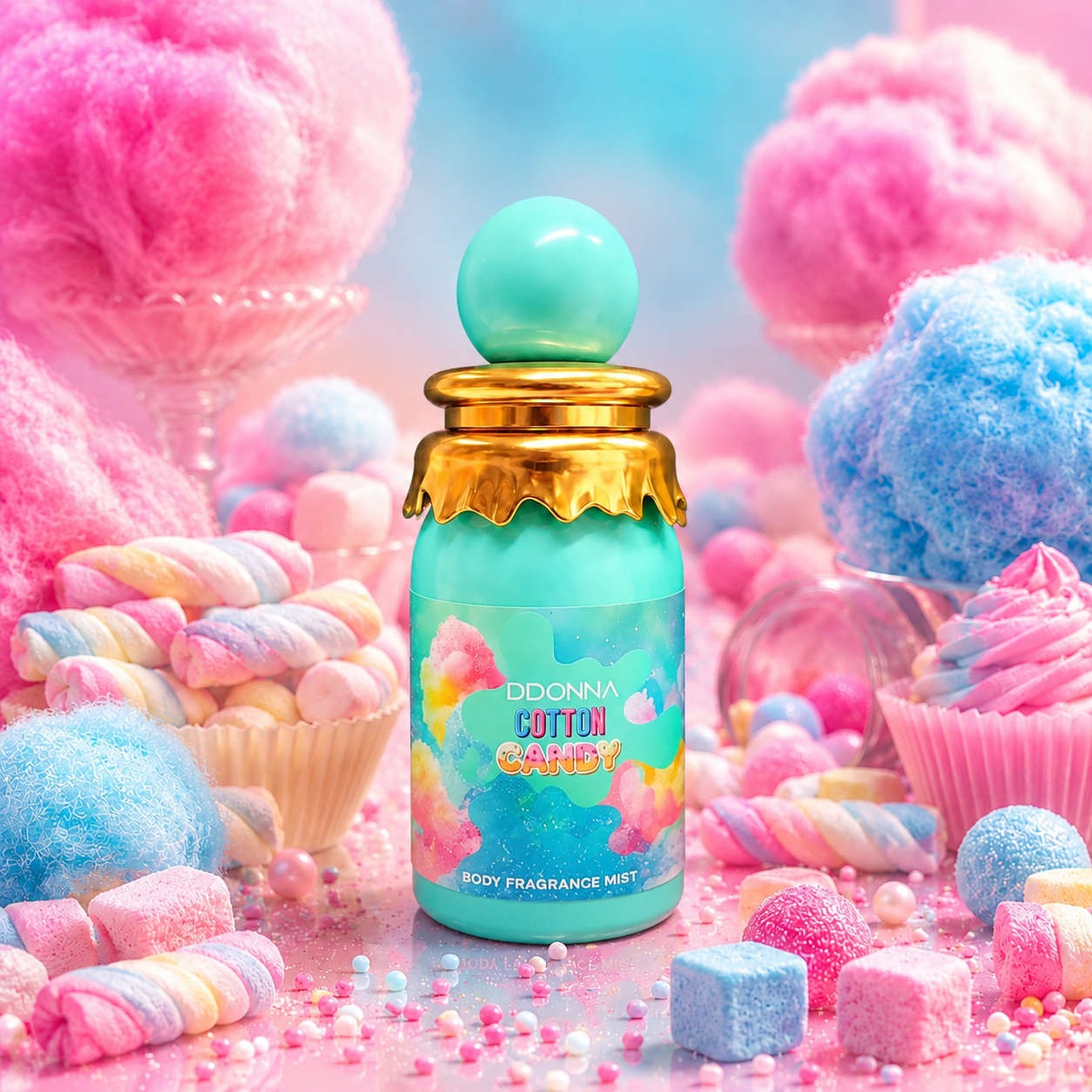 BRUME PARFUMÉE CORPORELLE  DDONNA COTTON CANDY – BODY  FRAGRANCE MIST 🍭💕– 250 ml