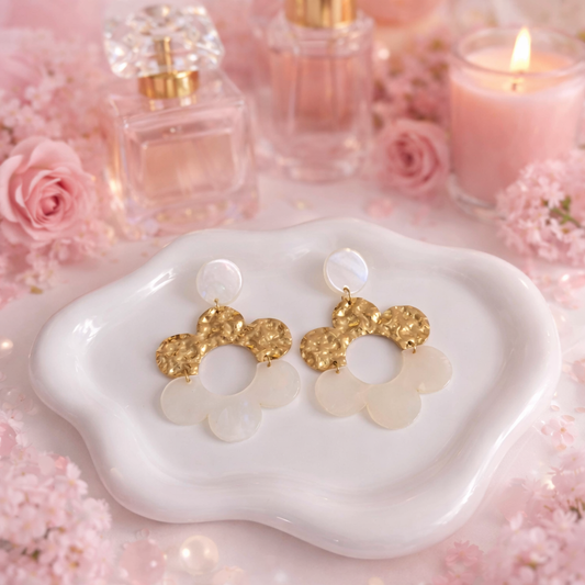 BOUCLES FLEURS RESINE LINA