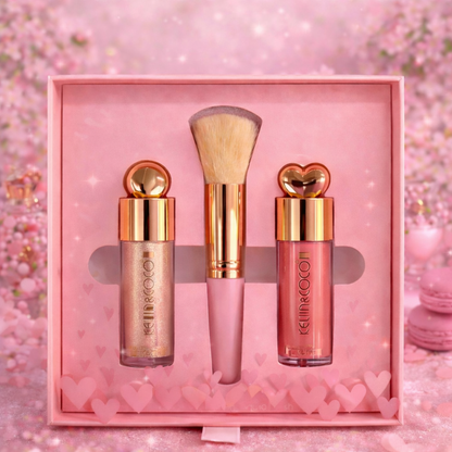 COFFRET HIGHLIGHTER ET BLUSH AVEC PINCEAU 💄 KEVIN & COCO